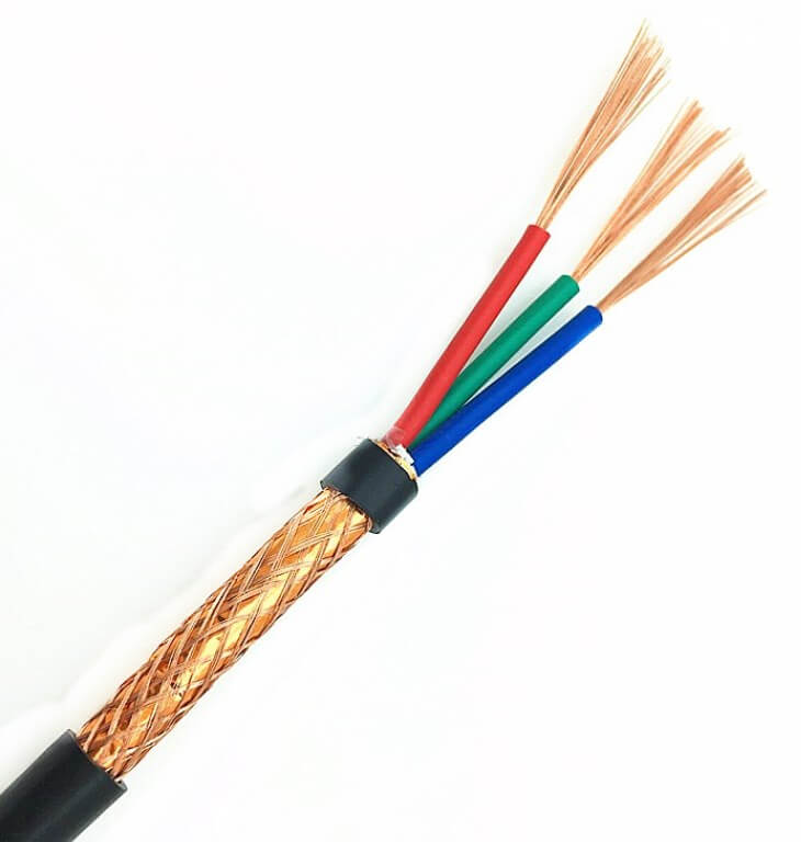 Низкое напряжение, 1,5 мм2, многожильный гибкий медный провод, экранированный, с ПВХ-изоляцией, с ПВХ-оболочкой, 16 AWG, экранированный гибкий кабель