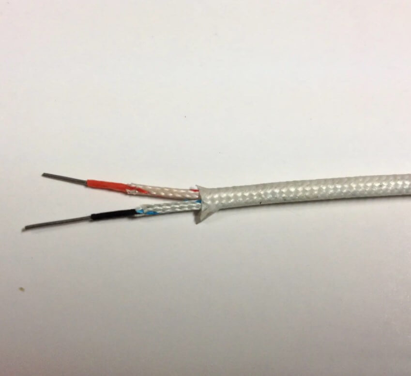 2*7*0,2 мм S/R тип стекловолоконная изоляция из нержавеющей стали экранированный удлинительный кабель для термопары компенсационный провод