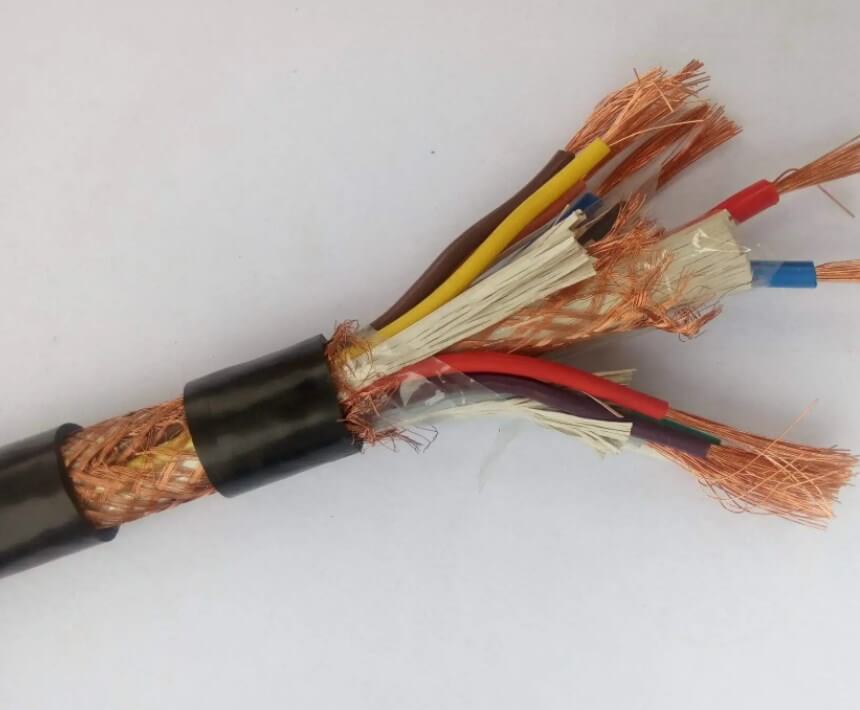 12-жильный, 1,5 мм2, медная проволочная оплетка, экранированный кабель, огнестойкая ПВХ-изоляция, ПВХ-оболочка, экранированный ZR-KVVRP, гибкий кабель управления