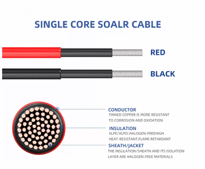 Китай 4 мм2 луженый медный проводник одножильный солнечный кабель постоянного тока 4 кв. мм солнечный фотоэлектрический кабель