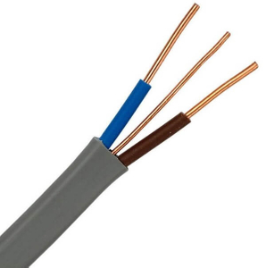 Китай 6242Y 1,5 мм2 Двойной кабель с заземляющим кабелем Плоский электрический провод 2x1,5 мм2 Двойной медный провод с заземляющим кабелем